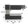 Bucatarie sofia 260 cm, wenge / alb, blat termic wenge, corp cuptor incorporabil