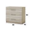 Set dormitor Beta, sonoma, dulap 183 cm, pat 140×200 cm, 2 noptiere, comoda
