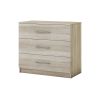 Set dormitor Beta, sonoma, dulap 183 cm, pat 140×200 cm, 2 noptiere, comoda