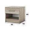 Set dormitor Beta, sonoma, dulap 183 cm, pat 140×200 cm, 2 noptiere, comoda