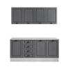 Bucatarie maya 180 cm, gri uni structo, blat kastamonu mersin 28 mm, fronturi mdf