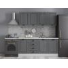 Bucatarie maya 180 cm, gri uni structo, blat kastamonu mersin 28 mm, fronturi mdf