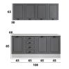 Bucatarie maya 180 cm, gri uni structo, blat kastamonu mersin 28 mm, fronturi mdf