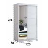 Dressing beta alb 120x200x58 cm cu oglinda