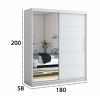Dressing Beta alb 180x200x58 cm cu oglinda