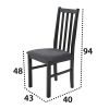 Scaun din lemn masiv de fag tapitat cu stofa s-38 boss10 cz 26 x, negru