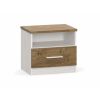 Set dormitor markos, alb/stejar inchis, dulap 200 cm, pat 160×200 cm, 2 noptiere, comoda