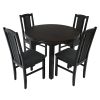 Set masa extensibila 100x130 cm cu 4 scaune tapitate, mb-12 poli1 si s-37 boss7 w11, wenge, lemn masiv, stofa