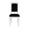 Set masa extensibila 120x150 cm cu 6 scaune tapitate, mb-13 max5 p si s-38 nilo4 b22, bialy/czarny, lemn masiv de fag, stofa