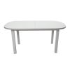 Set masa extensibila 160x200 cm cu 6 scaune tapitate, mb-12 venus1 si s-104 so, alb, lemn masiv, stofa