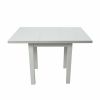 Set masa extensibila 80x110 cm cu 4 scaune tapitate, mb-13 max7 si s-38 boss14 b24b, alb, lemn masiv, stofa