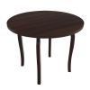 Set masa fixa 100 cm cu 4 scaune tapitate, mb-12 poli3 si s-104 sb, nuc, lemn masiv, stofa