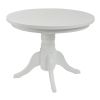 Set masa fixa 100 cm cu 4 scaune tapitate, mb-80 si sonia, alb/negru, lemn masiv, piele ecologica