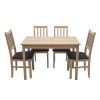 Set masa fixa 110 cm cu 4 scaune tapitate, mb-13 max2 si s-38 boss4 s11, sonoma, lemn masiv de fag, stofa