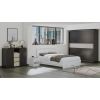 Set dormitor dome 1-20, wenge/alb, dulap 200 cm, pat 160×200 cm, 2 noptiere, comoda
