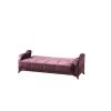 Canapea extensibila smart cu 2 locuri, culoare roz, material stofa