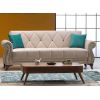 Canapea extensibila vivaldi cu 3 locuri, 234x85x93 cm, culoare bej, material stofa