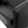 Canapea tudor, negru, piele ecologica, 130x68x75 cm