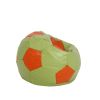 Fotoliu tip minge mondo ball, bean bag, verde-portocaliu, imitatie piele, 74 cm