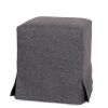 Husa taburet cube, gri, stofa, 38x45x38 cm