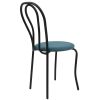 Scaun tulipan, turcoaz, 89x40x50 cm, cadru negru, stofa