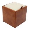 Taburet box, cognac-crem, imitatie piele, 41x37x37 cm