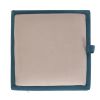 Taburet box, corp turcoaz, capac crem, stofa, 41x37x37 cm