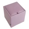 Taburet box, mov, imitatie piele, 41x37x37 cm