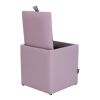 Taburet box, mov, imitatie piele, 41x37x37 cm