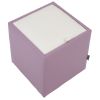 Taburet box, mov-alb, imitatie piele, 41x37x37 cm