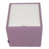 Taburet box, mov-alb, imitatie piele, 41x37x37 cm