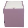 Taburet box, mov-alb, imitatie piele, 41x37x37 cm