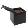 Taburet box, negru, imitatie piele, 41x37x37 cm
