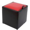 Taburet box, negru-rosu, imitatie piele, 41x37x37 cm
