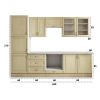 Bucatarie grand 260, bej, fronturi mdf, corp din pal