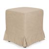 Husa taburet cube, crem, stofa, 38x45x38 cm