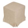 Husa taburet cube, crem, stofa, 38x45x38 cm
