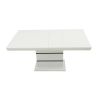 Masa extensibila 160x200 cm a1, alb/negru, lemn masiv de fag si blat din mdf