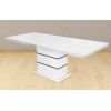 Masa extensibila 160x200 cm a1, alb/negru, lemn masiv de fag si blat din mdf