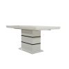 Masa extensibila 160x200 cm a1, alb/negru, lemn masiv de fag si blat din mdf