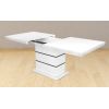 Masa extensibila 160x200 cm a1, alb/negru, lemn masiv de fag si blat din mdf