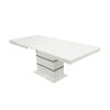 Masa extensibila 160x200 cm a1, alb/negru, lemn masiv de fag si blat din mdf