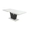 Masa extensibila v 160x75x90 cm, culoare alb/negru, lemn masiv, blat din mdf