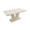 Masa extensibila v 160x75x90 cm, culoare crem, lemn masiv, blat din mdf