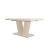 Masa extensibila v 160x75x90 cm, culoare crem, lemn masiv, blat din mdf