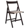 Scaun basic tapitat, cadru wenge, crem, stofa, 78.5×42.5×49 cm
