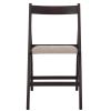 Scaun basic tapitat, cadru wenge, crem, stofa, 78.5×42.5×49 cm