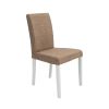 Scaun kanzona tapitat, lennon 101, maro, lemn masiv fag, 45x90x53 cm