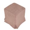 Taburet cube t, roz prafuit, stofa k, 45x38x38 cm