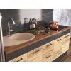 Bucatarie greta 200 cm, stejar/antracit, blat termic nuc